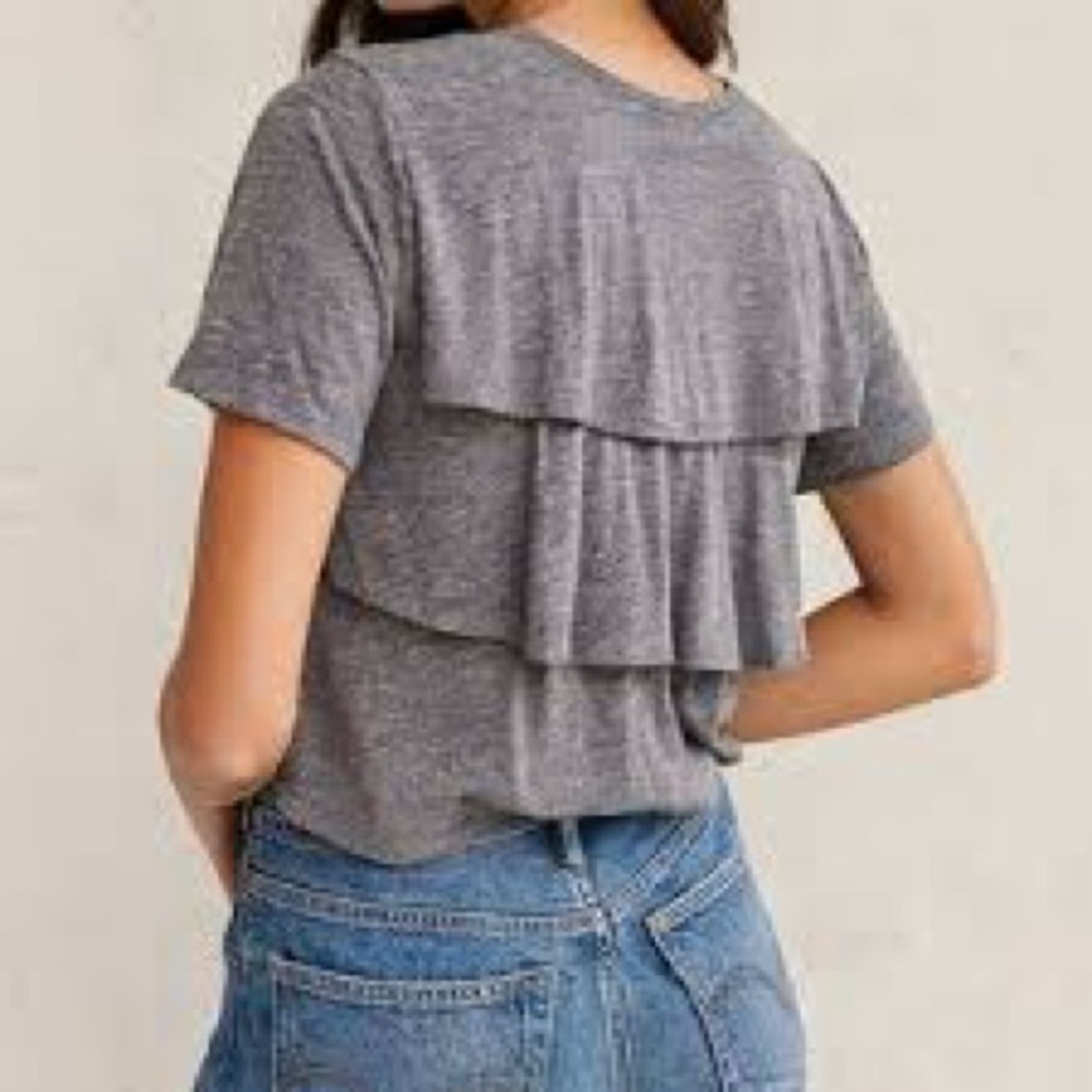 AMO Denim-Revolve- tiered ruffle tee, Medium